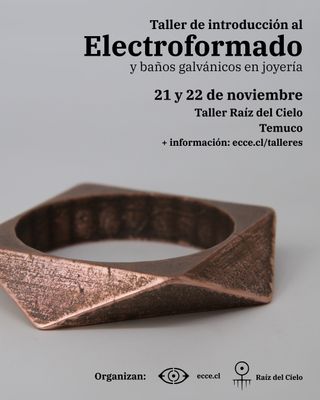Brazalete de cobre electroformado de sección trapezoidal