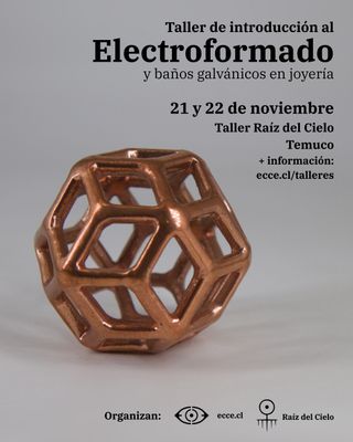 Poliedro geométrico electroformado en cobre